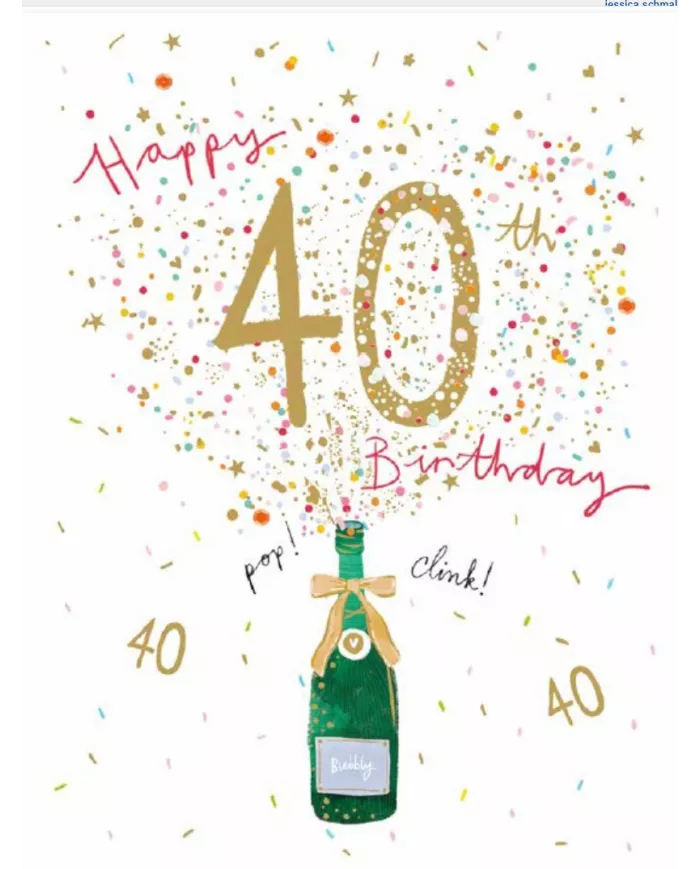 Carte A4 40 ans