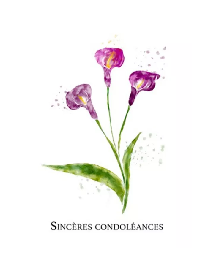 Carte A4 - Sincères Condoléances