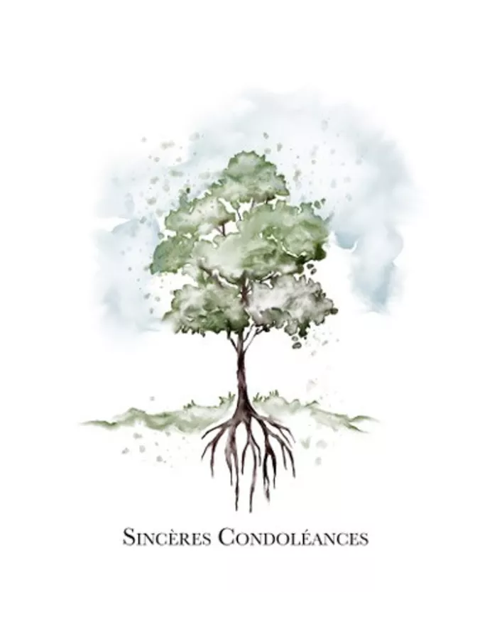 Carte A4 - Sincères Condoléances