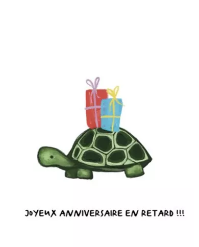 Carte B6 - Tortue Anniversaire
