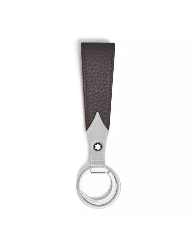 Porte-Clés Plume Boucle en Cuir Grainé