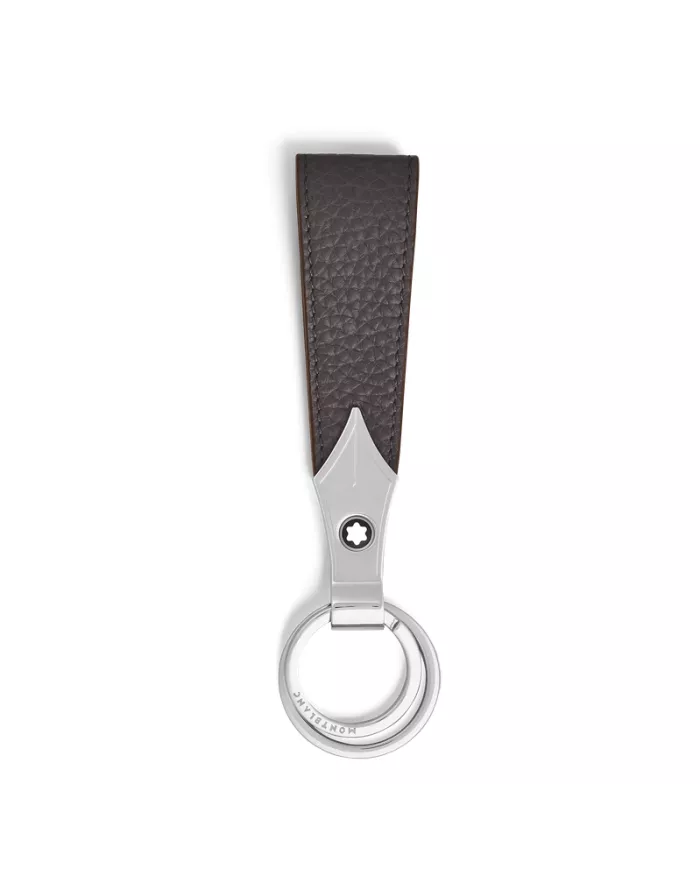 Porte-Clés Plume Boucle en Cuir Grainé
