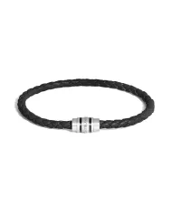 Bracelet 3 Anneaux en Cuir Grainé