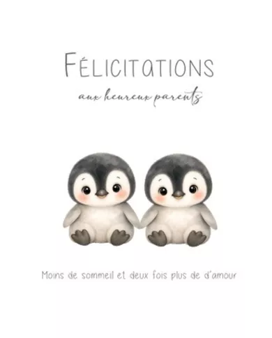Carte A4 - Naissance Jumeaux