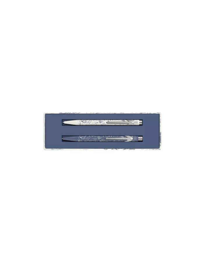 Set Stylo Bille & Porte-Mine 849™ Toile de Jouy Blanc & Bleu
