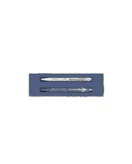 Set Stylo Bille & Porte-Mine 849™ Toile de Jouy Blanc & Bleu