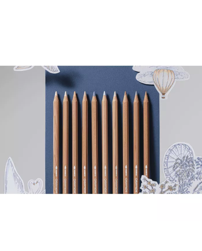 Set 10 Crayons de Couleur Toile de Jouy