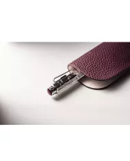 Set Stylo Bille Ecridor™ Toile de Jouy & Étui en Cuir Bordeaux