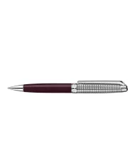 Set Stylo Bille Léman™ Toile de Jouy & Étui en Cuir Bordeaux