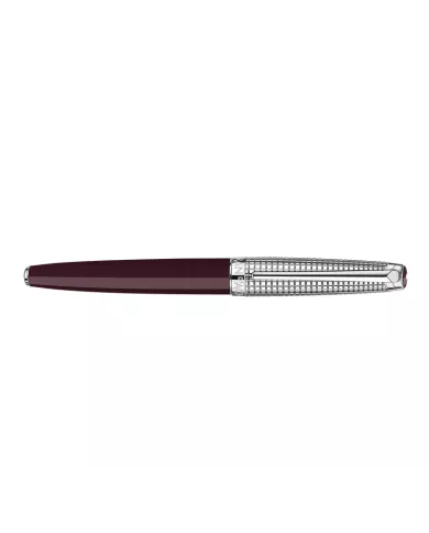 Set Stylo Plume Léman™ Toile de Jouy & Étui en Cuir Bordeaux