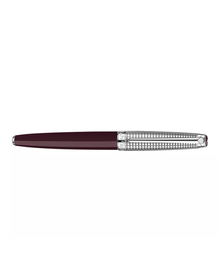 Set Stylo Plume Léman™ Toile de Jouy & Étui en Cuir Bordeaux