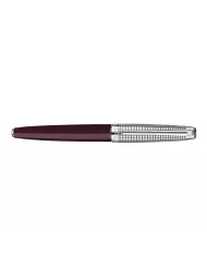 Set Stylo Plume Léman™ Toile de Jouy & Étui en Cuir Bordeaux