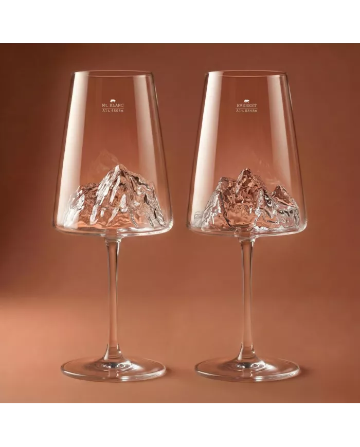 Set de 2 verres à vin Everest & Mont Blanc TOPOGRAPHIC