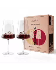 Set de 2 verres à vin Everest & Mont Blanc TOPOGRAPHIC
