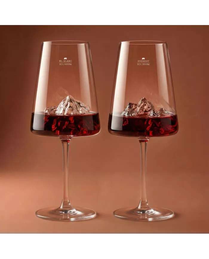 Set de 2 verres à vin Everest & Mont Blanc TOPOGRAPHIC