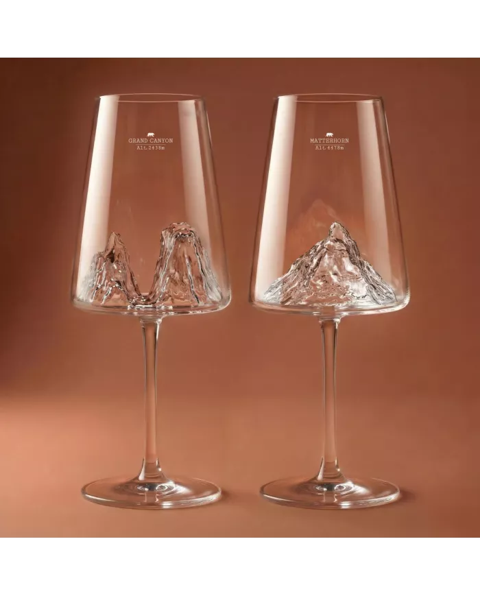 Set de 2 verres à vin Grand Canyon & Matterhorn TOPOGRAPHIC
