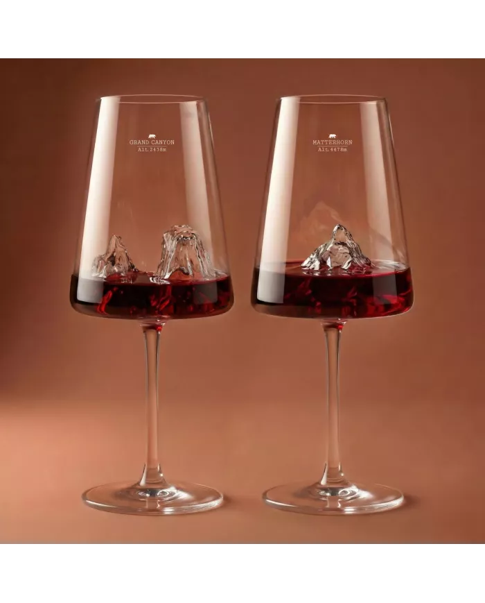 Set de 2 verres à vin Grand Canyon & Matterhorn TOPOGRAPHIC