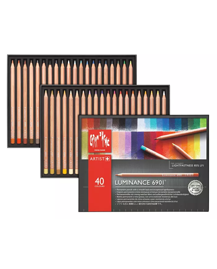 Boîte de crayons couleur Luminance Caran d'Ache, assortiment de 38 pces