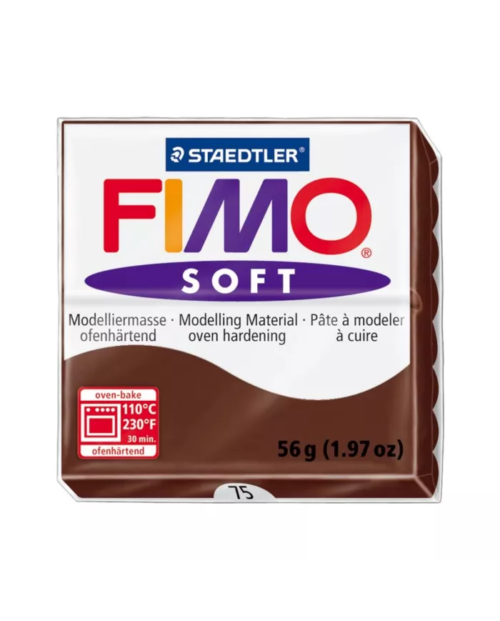Fimo soft 57g brun chocolat, caramel, cognac et sahara