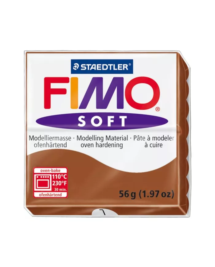 Fimo soft 57g brun chocolat, caramel, cognac et sahara