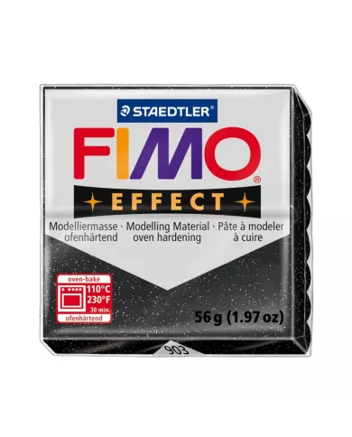 Fimo effect 57g noir poussière d'étoile glitter