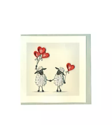 Carte "Quilling" mouton LOVE